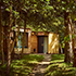 A lodge in the forest.