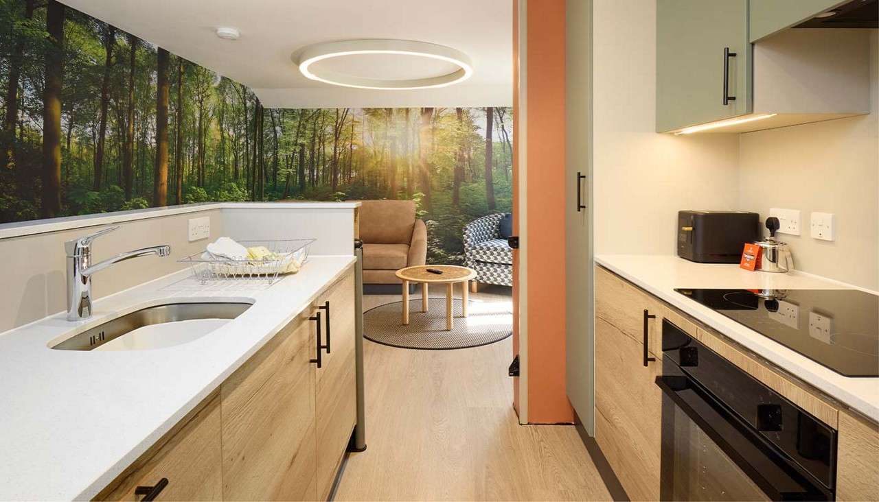 Open plan kitchen.